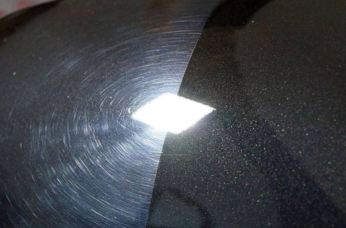 Paint correction closeup detail